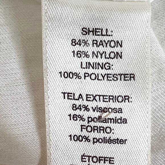 Chicos Easywear Pants Large White Cropped Pull-On Relaxed Wide Leg Lined Casual - Picture 6 of 7